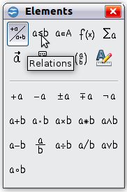 Tooltip indicates the "Relations" button.