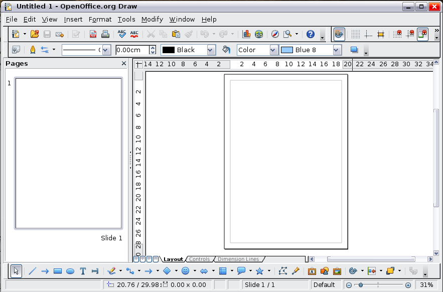 openoffice draw 3.0. In Draw 3, the maximum size of