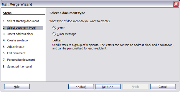 Choose document type