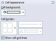 Task pane spread appearance cell selected properties.png