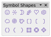 Symbol shapes toolbar