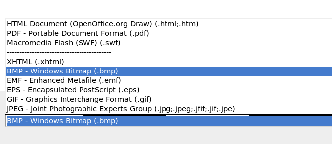Section of the file selection list