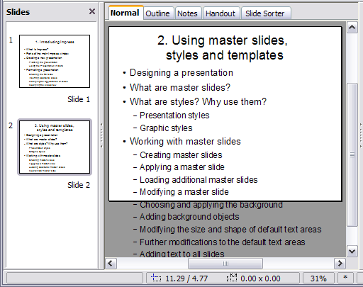 Slides created from an outline may not fit the space