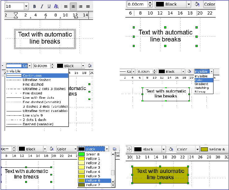 Figure 5: Working with text frames