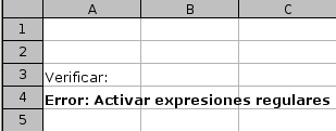 Calc: verificar configuraciones de las expresiones regulares