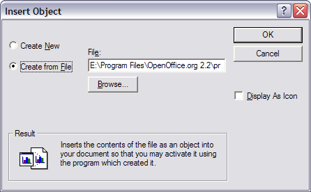Insert object from a file